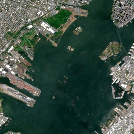 Satellite raster basemap tile around New York Harbor
